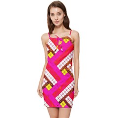 Pop Art Mosaic Summer Tie Front Dress by essentialimage365