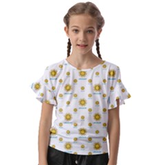 Uruguay Symbol Motif Pattern Kids  Cut Out Flutter Sleeves by dflcprintsclothing