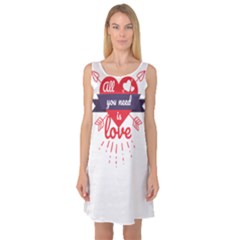 All You Need Is Love Sleeveless Satin Nightdress by DinzDas