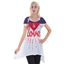 all you need is love Short Sleeve Side Drop Tunic View1