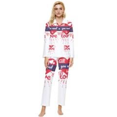 All You Need Is Love Womens  Long Sleeve Pocket Pajamas Set by DinzDas