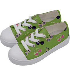 Sunglasses Funny Kids  Low Top Canvas Sneakers by SychEva