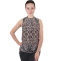 Lace Lover Mock Neck Chiffon Sleeveless Top View1