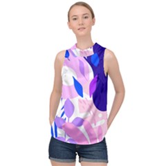 Aquatic Surface Patterns-04 High Neck Satin Top by Designops73