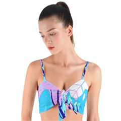 Aquatic Surface Patterns Woven Tie Front Bralet by Designops73