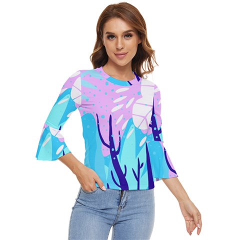 Aquatic Surface Patterns Bell Sleeve Top by Designops73