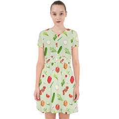 Seamless Pattern With Vegetables  Delicious Vegetables Adorable In Chiffon Dress by SychEva