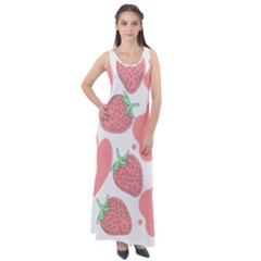 Strawberry Cow Pet Sleeveless Velour Maxi Dress by Magicworlddreamarts1