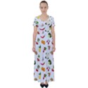 Fruits, Vegetables And Berries High Waist Short Sleeve Maxi Dress View1