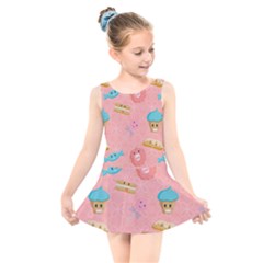 Toothy Sweets Kids  Skater Dress Swimsuit by SychEva