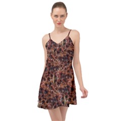 Warm Abstract Surface Print Summer Time Chiffon Dress by dflcprintsclothing