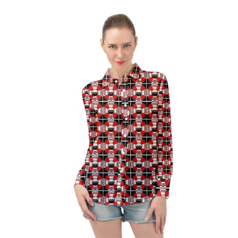 Riis Park Wallpaper Long Sleeve Chiffon Shirt by nationalseashoreclothing