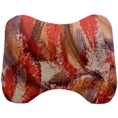 Abstract Red Petals Head Support Cushion by kaleidomarblingart