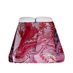 Pink Marbling Collage Fitted Sheet (full/ Double Size) by kaleidomarblingart