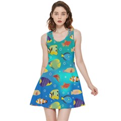 Cheerful And Bright Fish Swim In The Water Inside Out Reversible Sleeveless Dress by SychEva