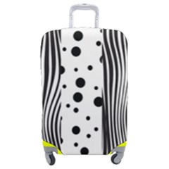 Stripes Black White Pattern Luggage Cover (medium) by designsbymallika