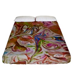 Abstract Marbling Fitted Sheet (california King Size) by kaleidomarblingart