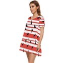 Doberman Dogs On Lines Tiered Short Sleeve Mini Dress View3