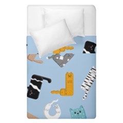 Unusual And Funny Tetris Cats Duvet Cover Double Side (single Size) by SychEva