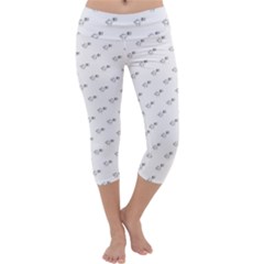 Stylized Bird Cartoon Drawing Pattern Capri Yoga Leggings by dflcprintsclothing