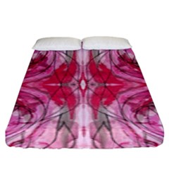 Magenta Marbling Symmetry Fitted Sheet (king Size) by kaleidomarblingart