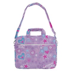  Hearts And Stars On Light Purple  Macbook Pro Shoulder Laptop Bag (large)