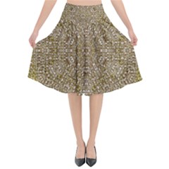 Pearls With A Beautiful Luster And A Star Of Pearls Flared Midi Skirt by pepitasart