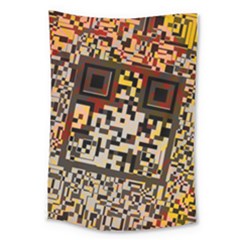 Root Humanity Bar And Qr Code Flash Orange And Purple Large Tapestry by WetdryvacsLair