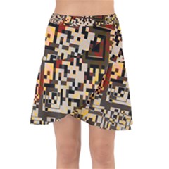 Root Humanity Bar And Qr Code Flash Orange And Purple Wrap Front Skirt by WetdryvacsLair