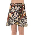 Root Humanity Bar And Qr Code Flash Orange and Purple Wrap Front Skirt View1