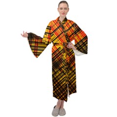 Root Humanity Orange Yellow And Black Maxi Velour Kimono by WetdryvacsLair