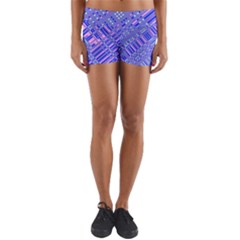 Root Humanity Barcode Purple Pink And Galuboi Yoga Shorts by WetdryvacsLair