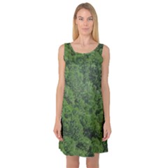 Leafy Forest Landscape Photo Sleeveless Satin Nightdress by dflcprintsclothing