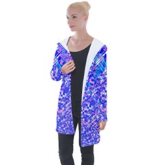 Root Humanity Bar And Qr Code Combo In Purple And Blue Longline Hooded Cardigan by WetdryvacsLair