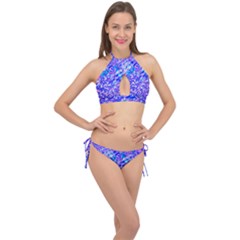 Root Humanity Bar And Qr Code Combo In Purple And Blue Cross Front Halter Bikini Set by WetdryvacsLair