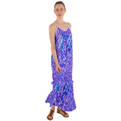 Root Humanity Bar And Qr Code Combo In Purple And Blue Cami Maxi Ruffle Chiffon Dress by WetdryvacsLair