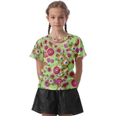 Flower Bomb 6 Kids  Front Cut Tee by PatternFactory