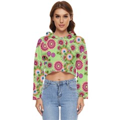 Flower Bomb 6 Women s Lightweight Cropped Hoodie by PatternFactory