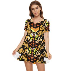 Bigcat Butterfly Tiered Short Sleeve Mini Dress by IIPhotographyAndDesigns