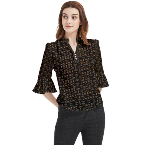 Spiro Loose Horn Sleeve Chiffon Blouse by Sparkle