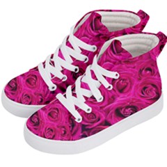 Pink-flowers-roses-background Kids  Hi-top Skate Sneakers by Sapixe