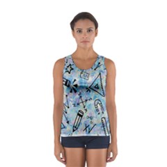 Science-education-doodle-background Sport Tank Top  by Sapixe