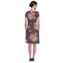 Bears-vector-free-seamless-pattern1 Short Sleeve Front Wrap Dress View2