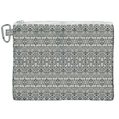 Abstract Silver Ornate Decorative Pattern Canvas Cosmetic Bag (xxl) by dflcprintsclothing