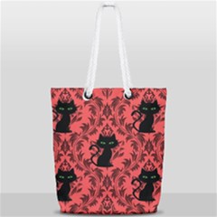 Cat Pattern Full Print Rope Handle Tote (small) by NerdySparkleGoth