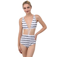 Athletic Running Graphic Silhouette Pattern Tied Up Two Piece Swimsuit by dflcprintsclothing