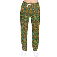 Love Forest Filled With Respect And The Flower Power Of Colors Women Velvet Drawstring Pants by pepitasart