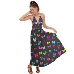 Bows On Black Backless Maxi Beach Dress by Daria3107