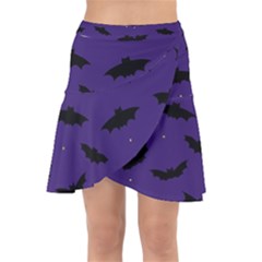 Bats In The Starry Sky Wrap Front Skirt by SychEva