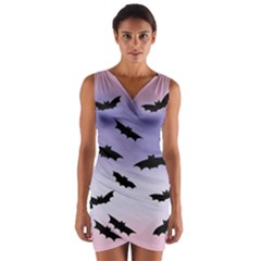 The Bats Wrap Front Bodycon Dress by SychEva